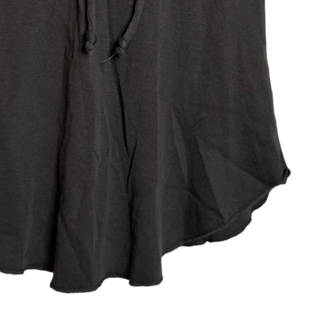 Chaser Racerback Tank Top Corset Front Curved Hem Faded Black Medium - Picture 8 of 16